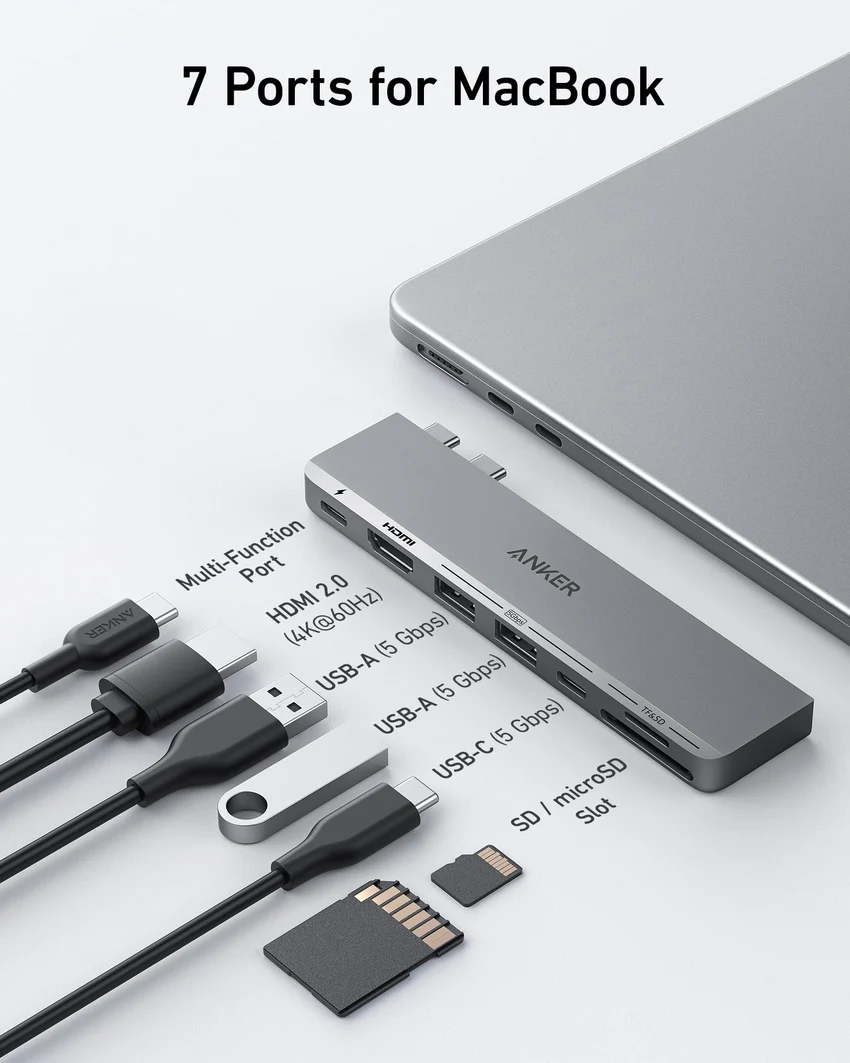 Anker 547 USB-C Hub (7-in-2, for MacBook)