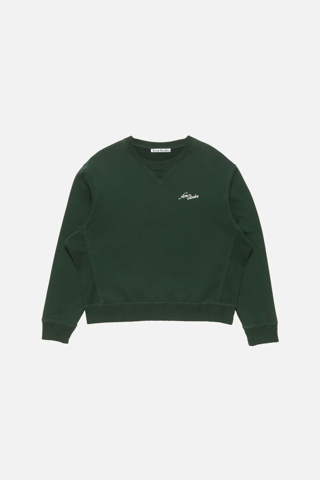Acne Studios FA-UX-SWEA000202 Fleece Sweatshirt with logo Dark green