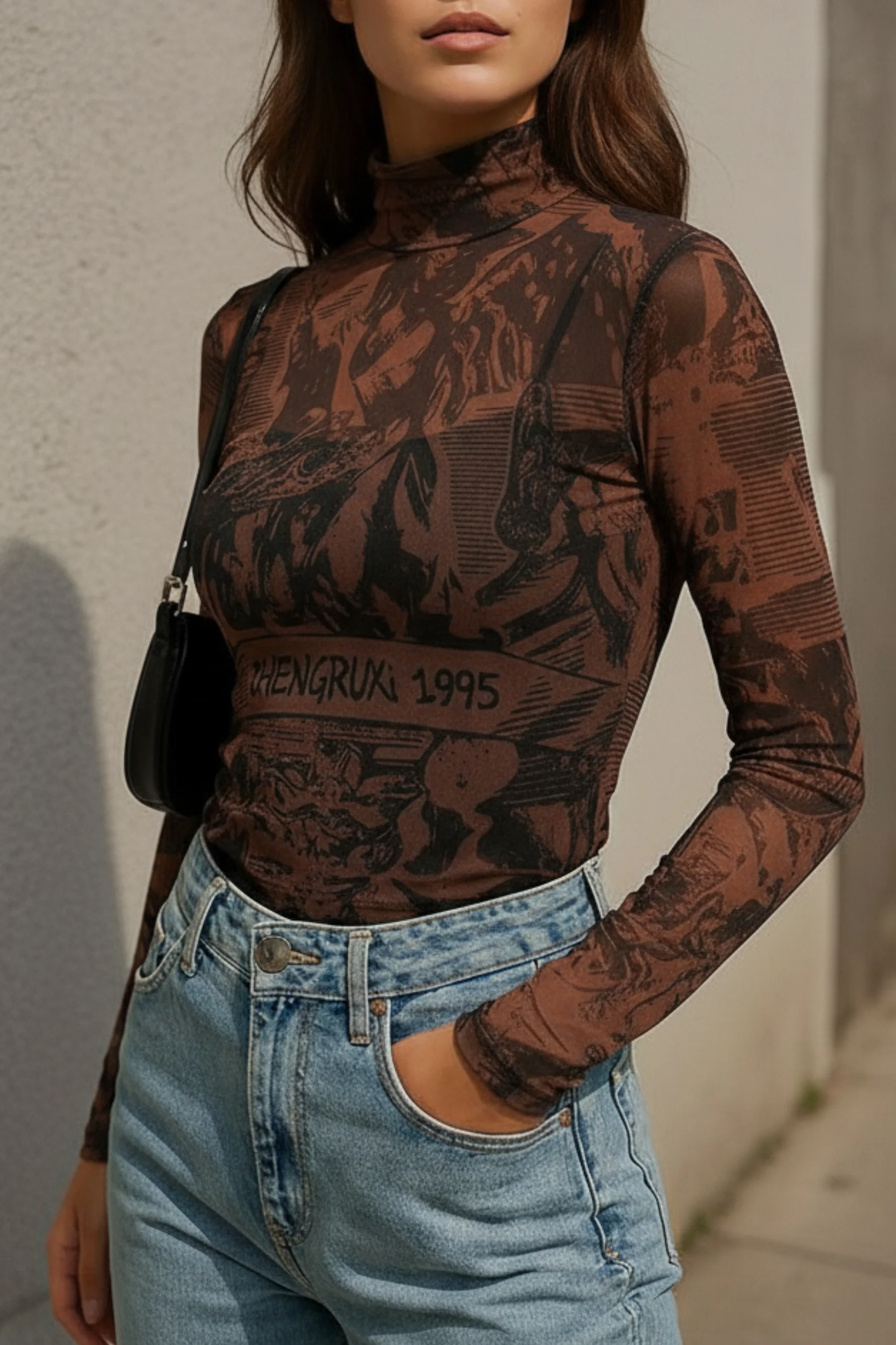 Dark Kapi Mesh Top