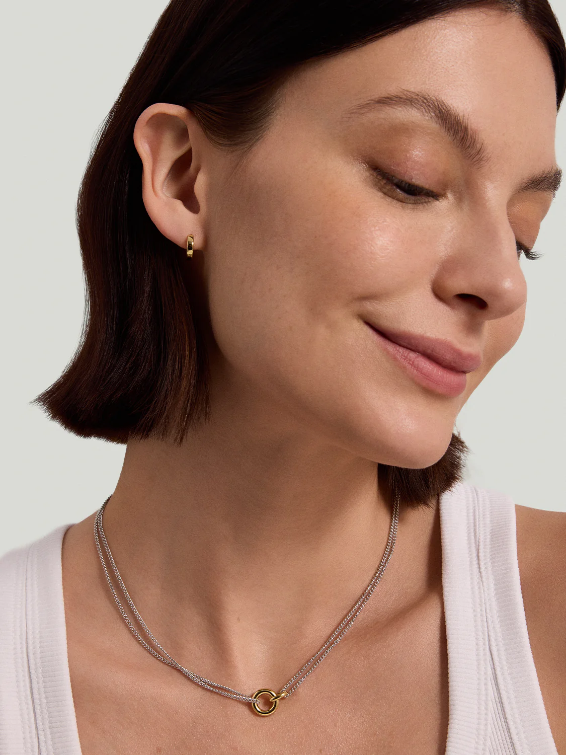 Mixed Linked Layered Necklace