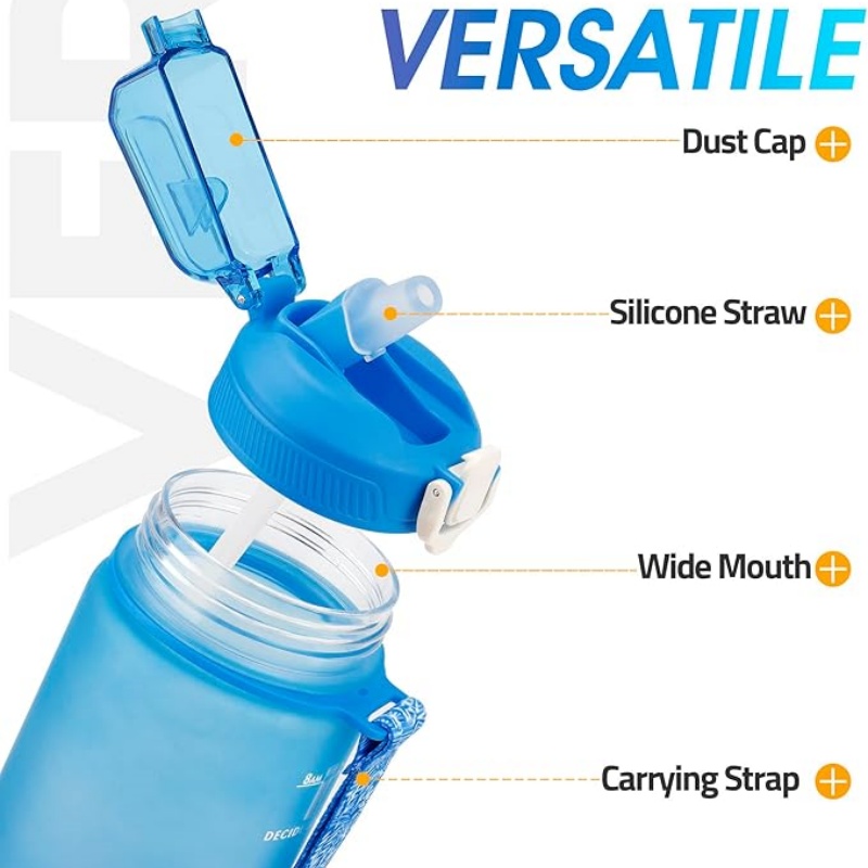THERMOCLOUD Motivational Water Bottle with Time Marker