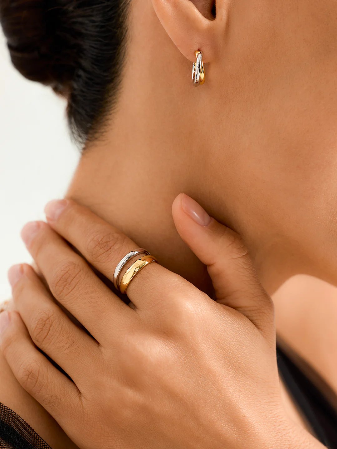 Mixed Dome Layered Ring