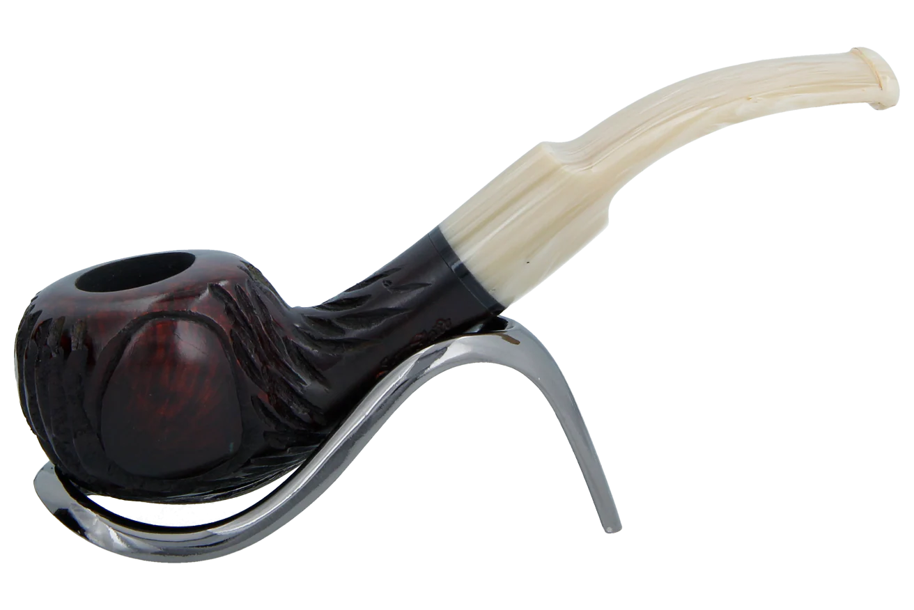 Jean Claude 9mm Filter Dark Rustic  Briar Smoking Pipe - Shape 01