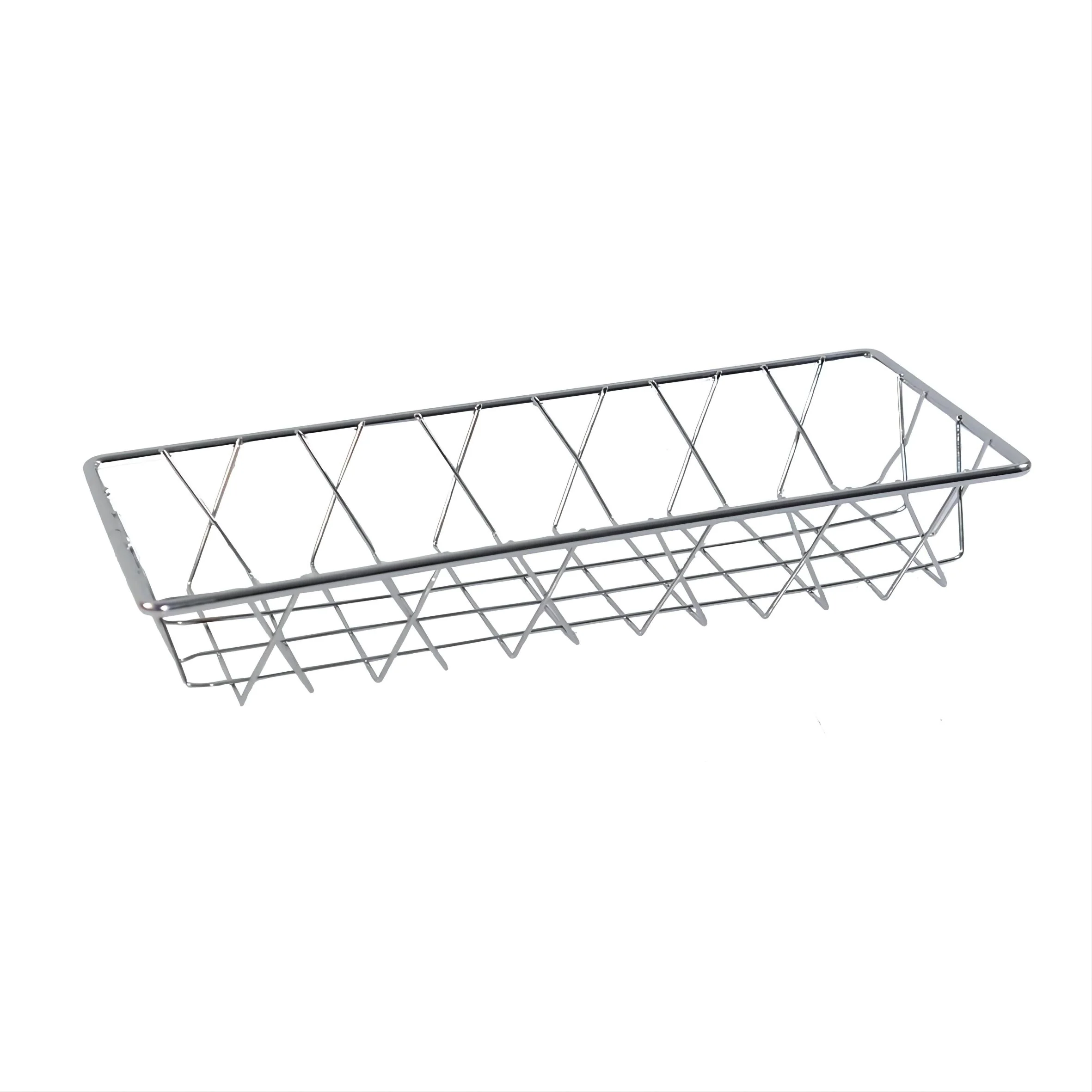 Commercial Chrome Plated Rectangular Pastry Wire Basket