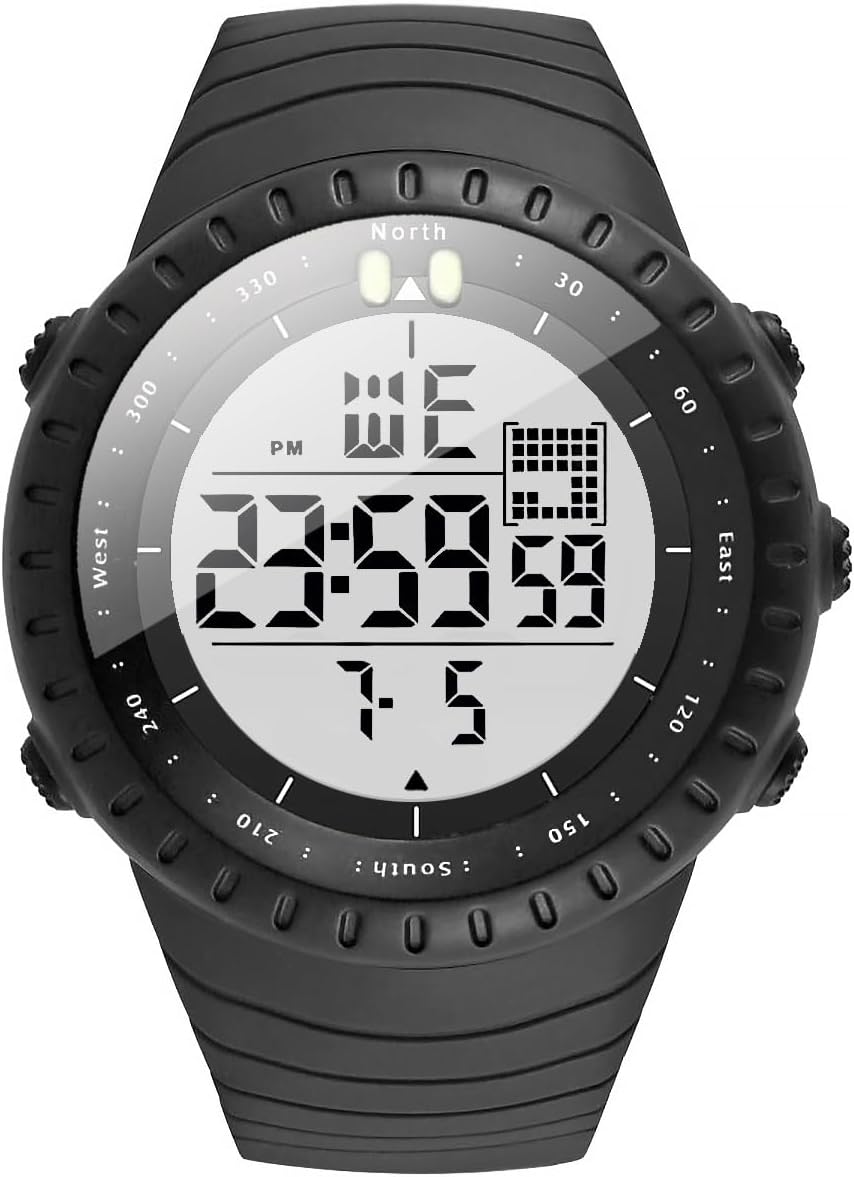 KXAITO Men's Watches Sports Outdoor Waterproof Military Digital Watch Date Multi Function Tactics LED Face Alarm Stopwatch for Men 6256