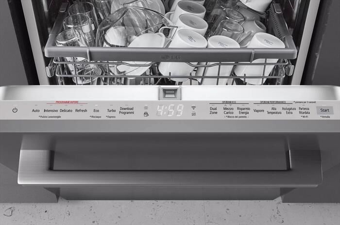 LG - Lavastoviglie QUADWASH DB365TXS Classe B 10coperti-Acciaio inossidabile