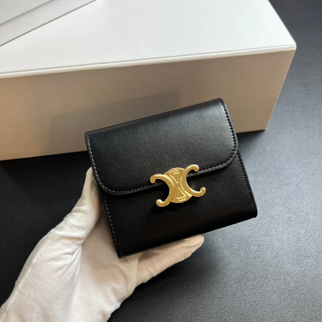 【Celine】Popular Small Flap Triomphe Tri-fold Wallet