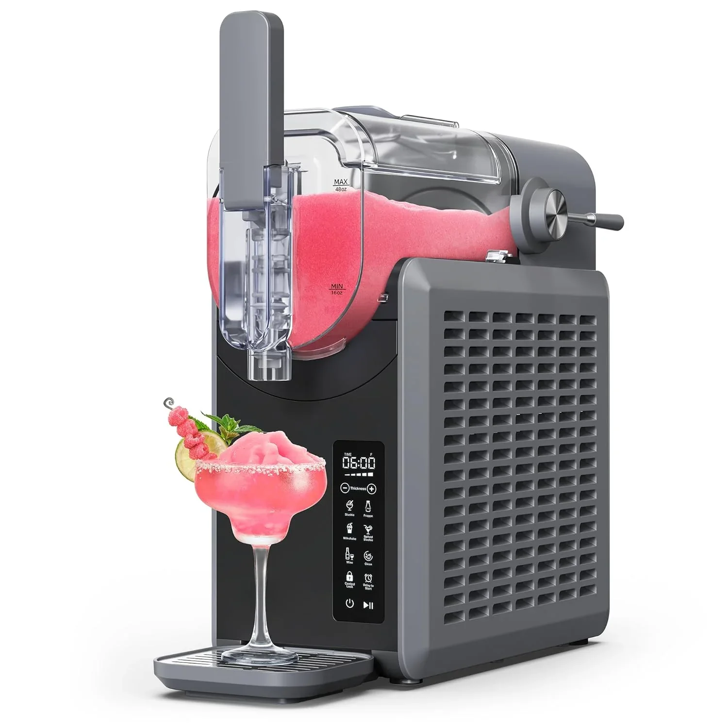 Professional Slushie Machine, 70oz Frozen Drink Maker No Ice Needed, LED Display, 6 Preset Programs for Home Use