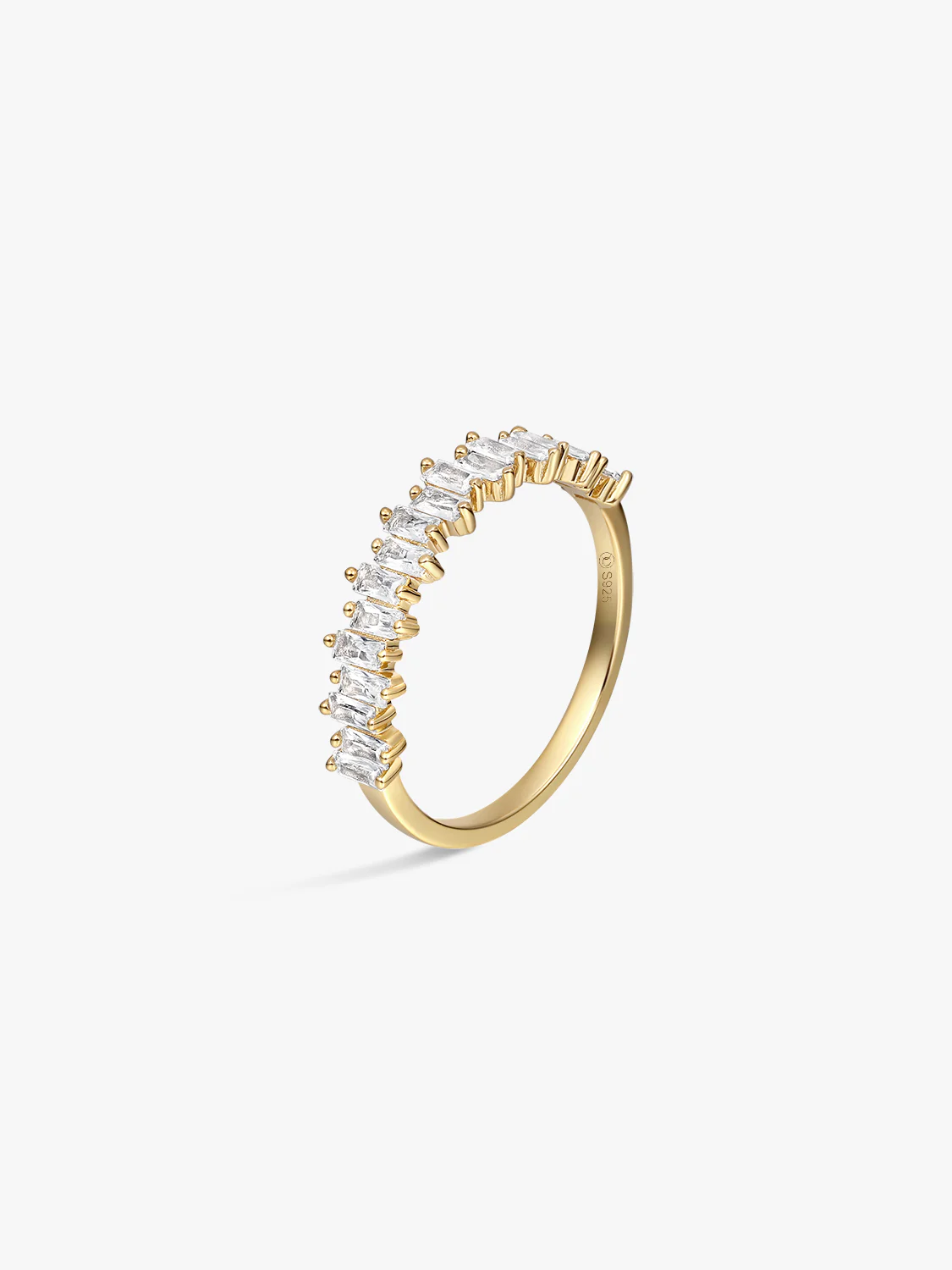 Vertical Baguette Sapphire Ring