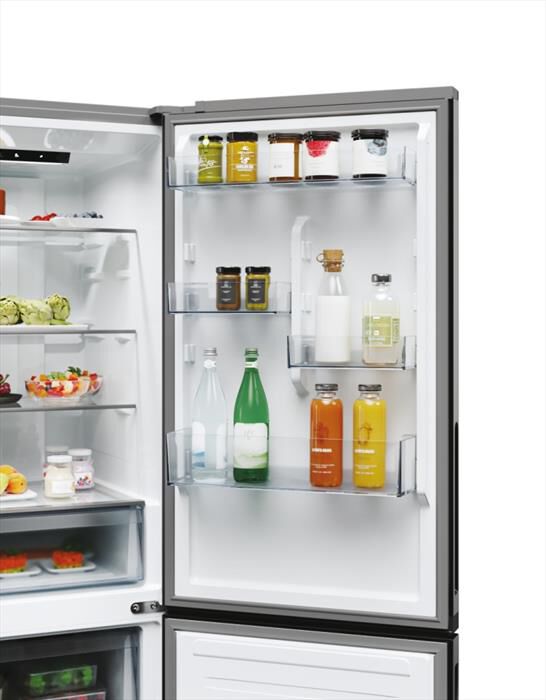 CANDY - Frigorifero combinato CNCQ2T618EX Classe E 355 lt-Stainless steel
