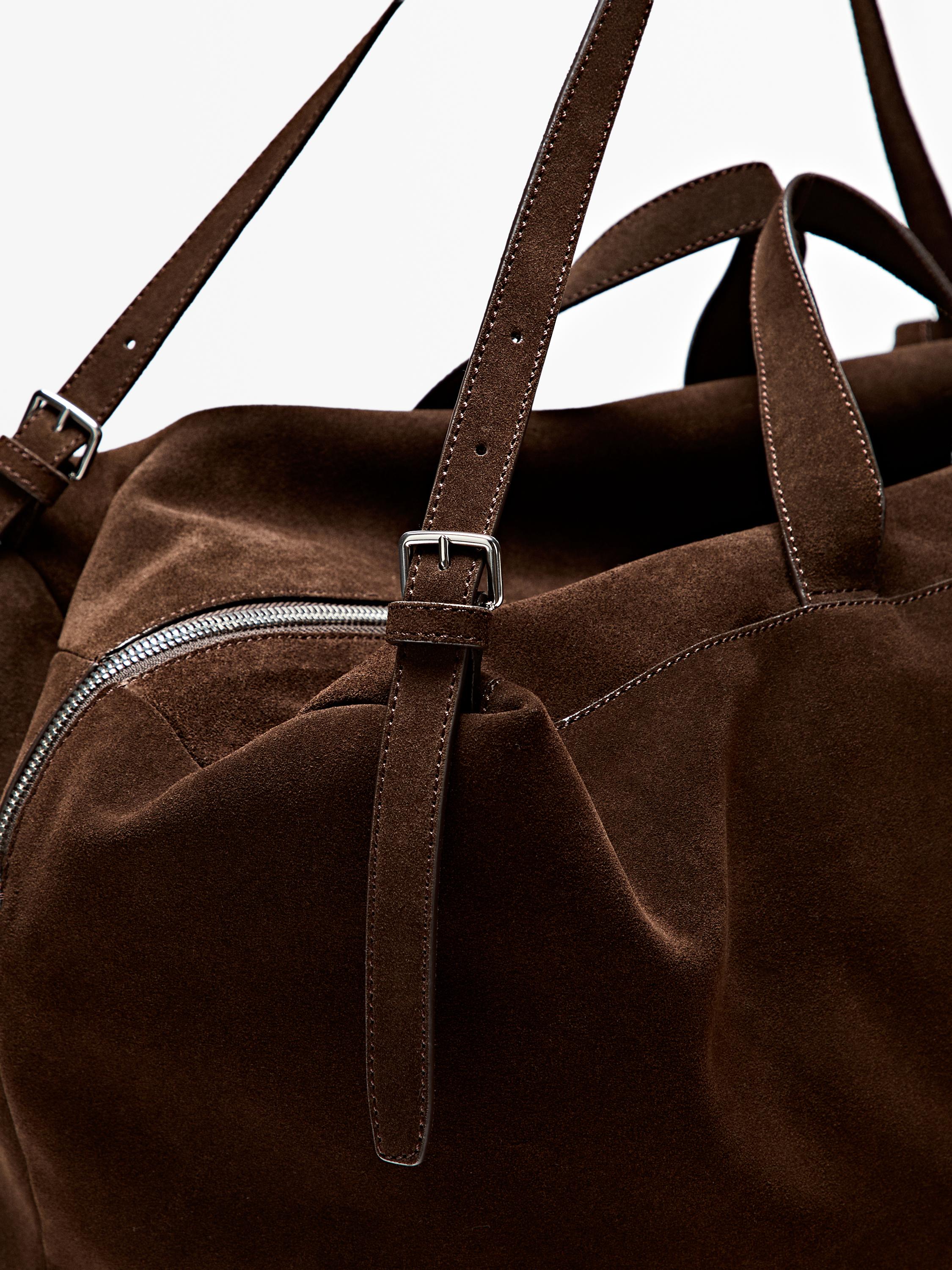 Bolso maxi duffle piel ante