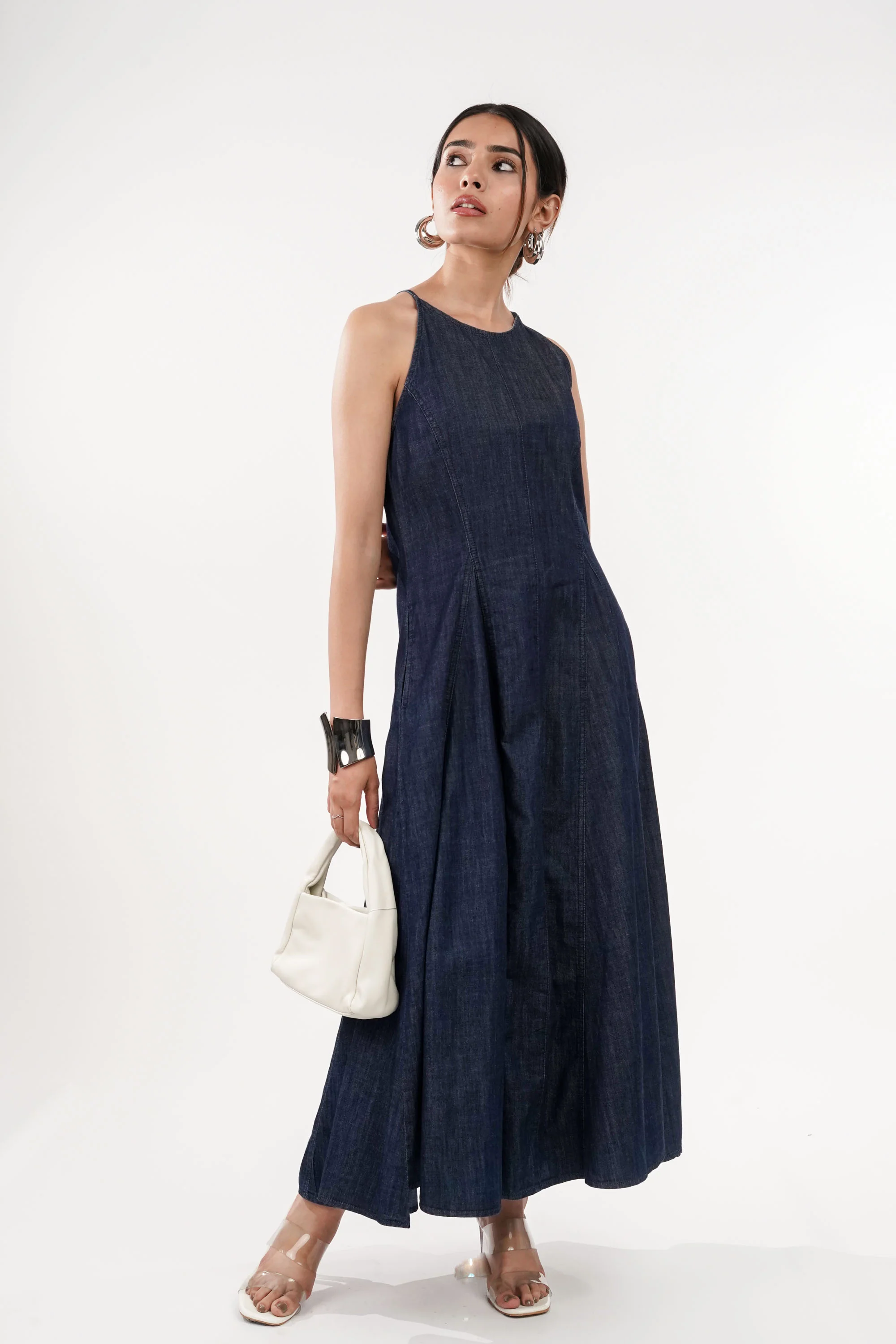 Edith Denim Halter Dress