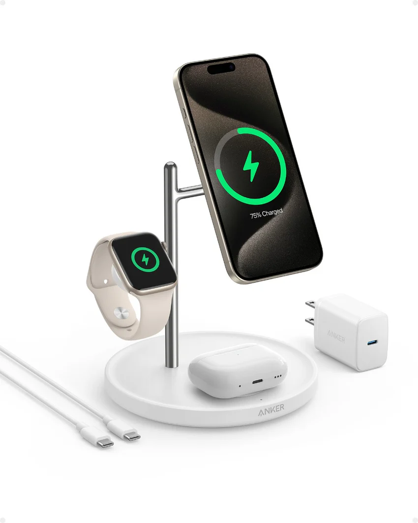 Refurbished Anker MagGo Wireless Charging Station (3-in-1 Stand)