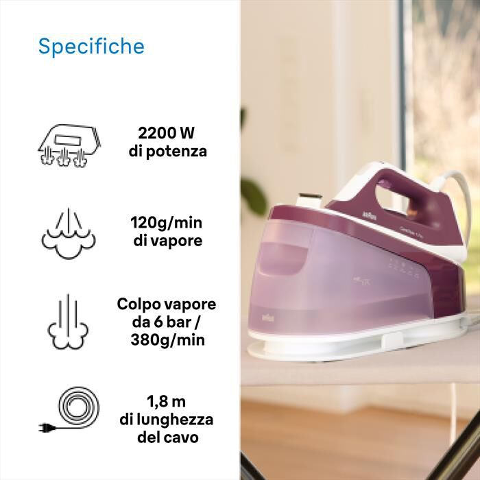 BRAUN - SISTEMA STIRANTE CARESTYLE 1 PRO IS1514VI-Viola