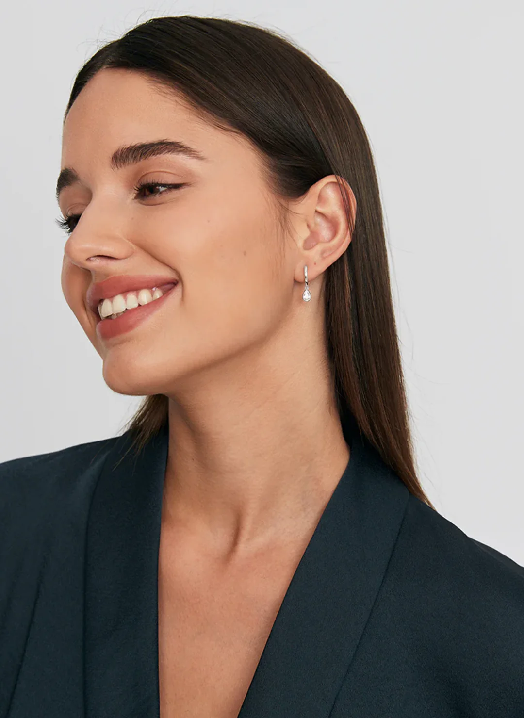 Silver Solitaire Teardrop Sapphire Drops