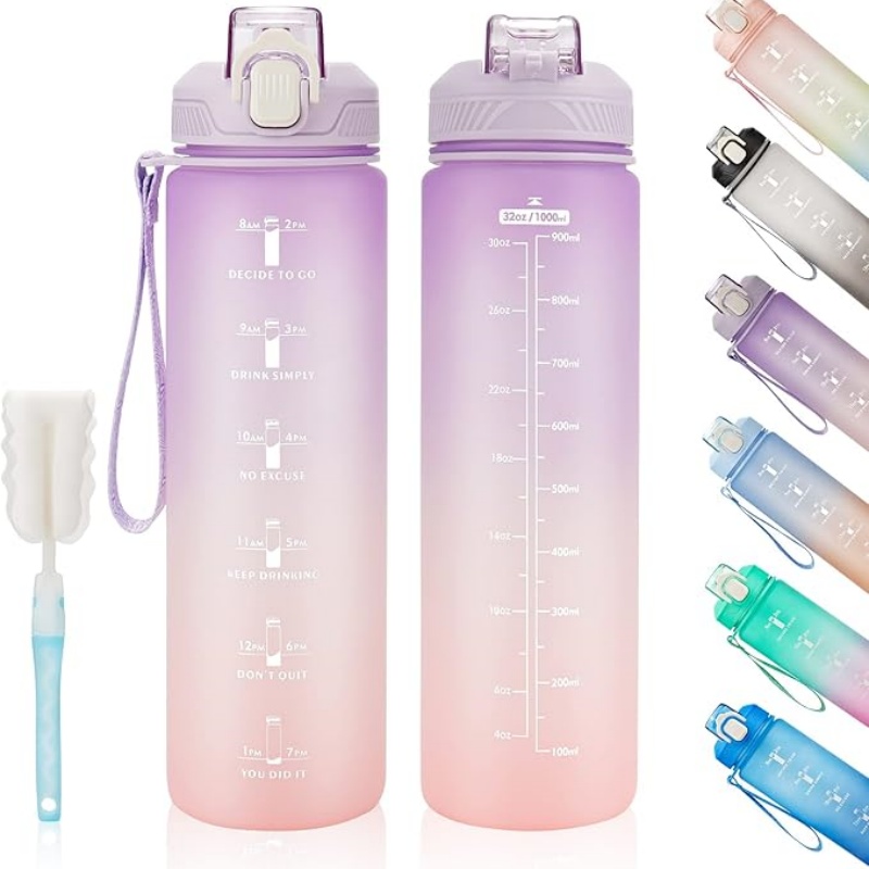 THERMOCLOUD Motivational Water Bottle with Time Marker