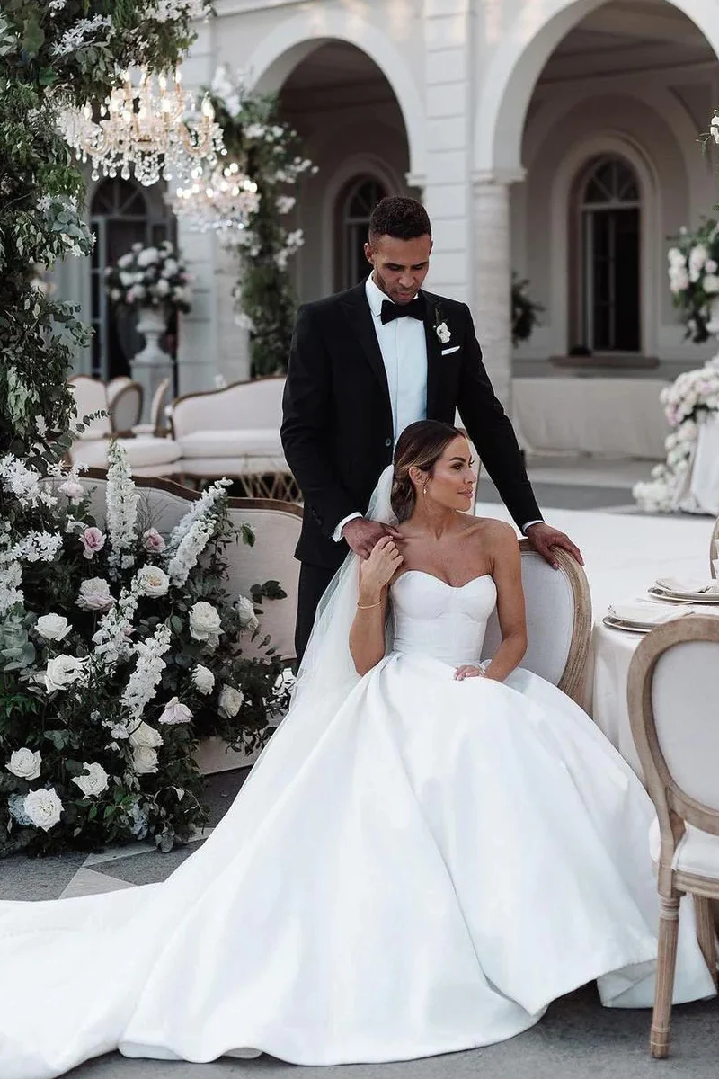 Ball Gown Sweetheart Satin Wedding Dress