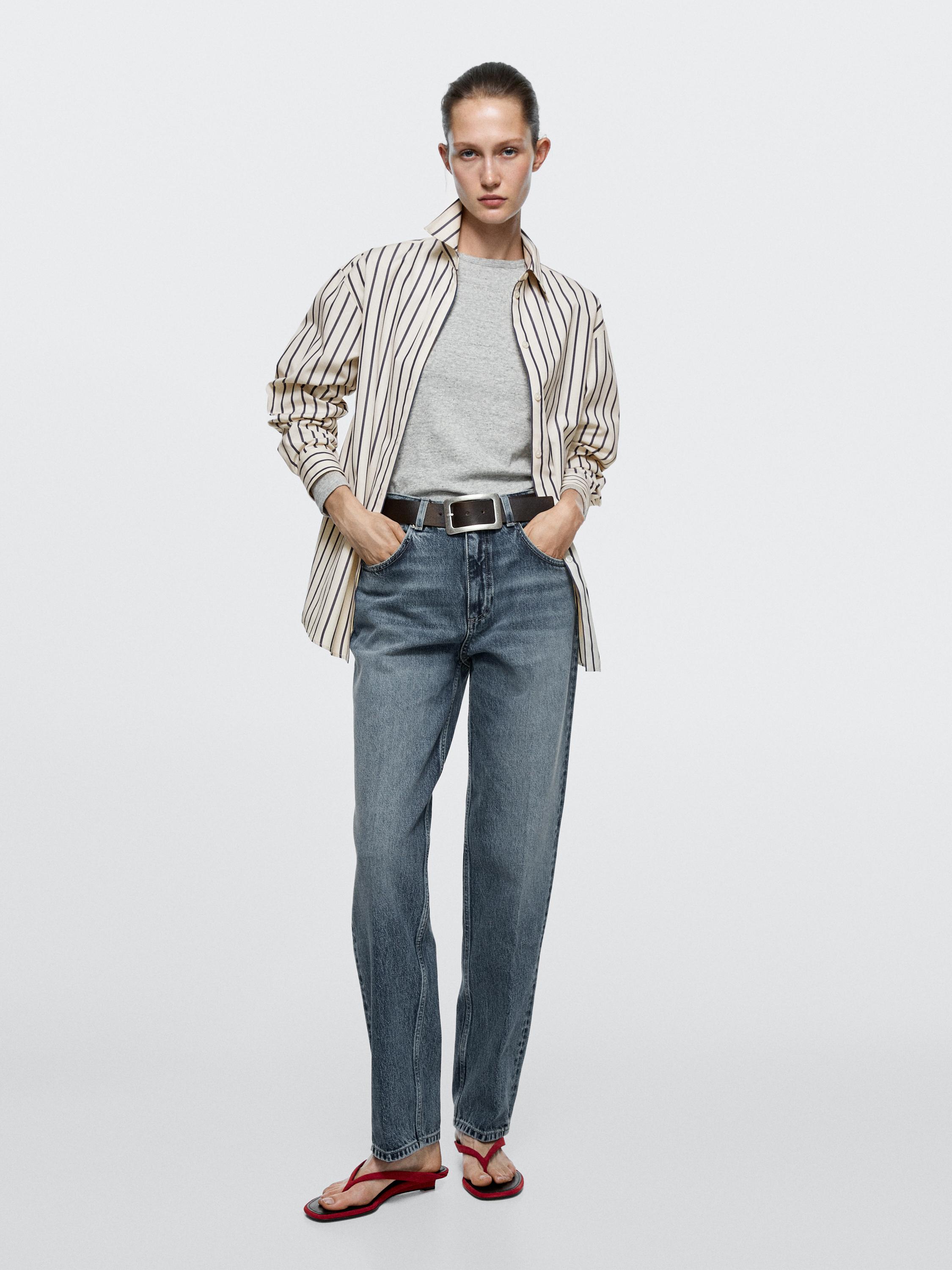 Jeans relaxed barrel tiro alto