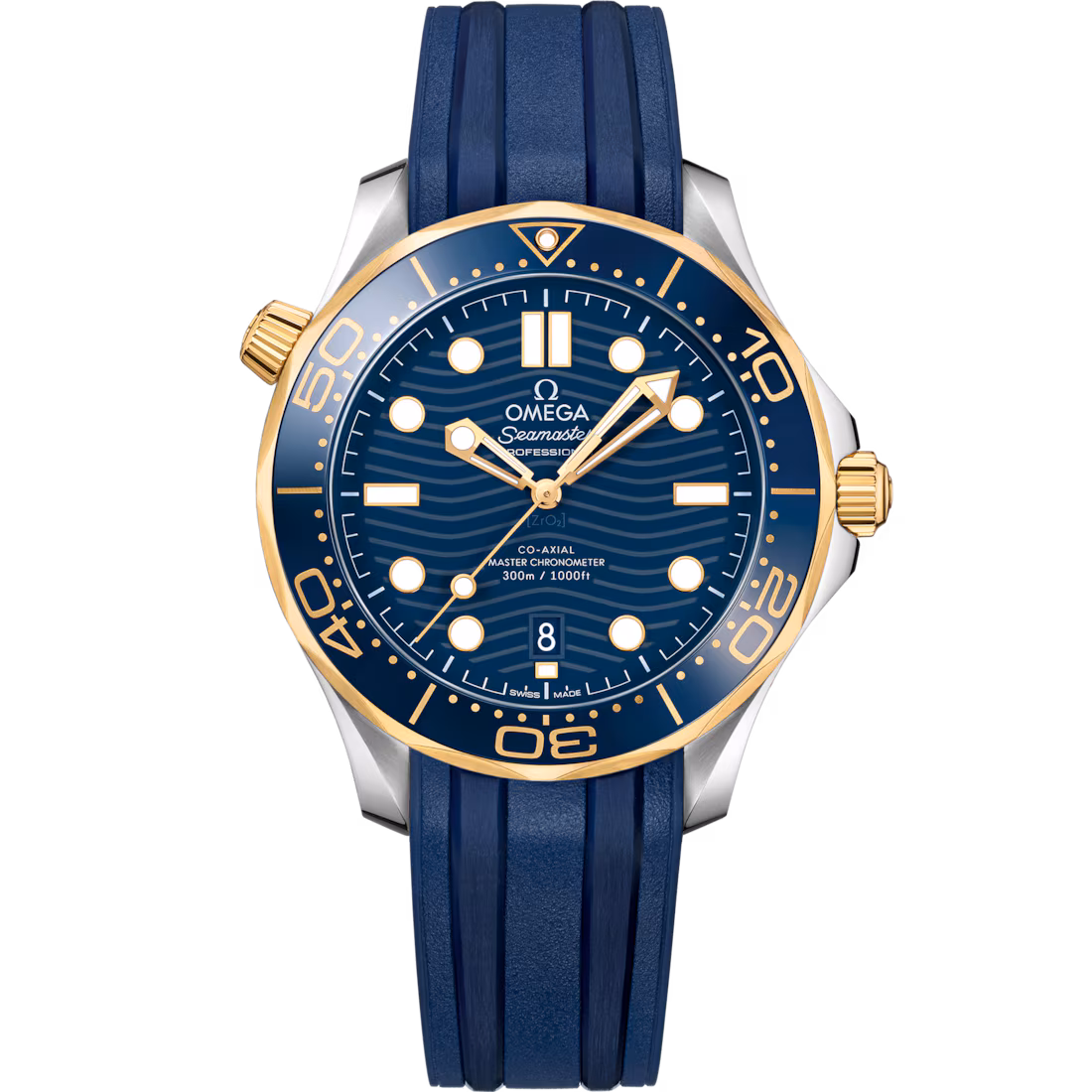 Omega Seamaster Diver 300M 42mm Blue Dial Stainless Steel 18k Yellow Gold Strap 210.22.42.20.03.001