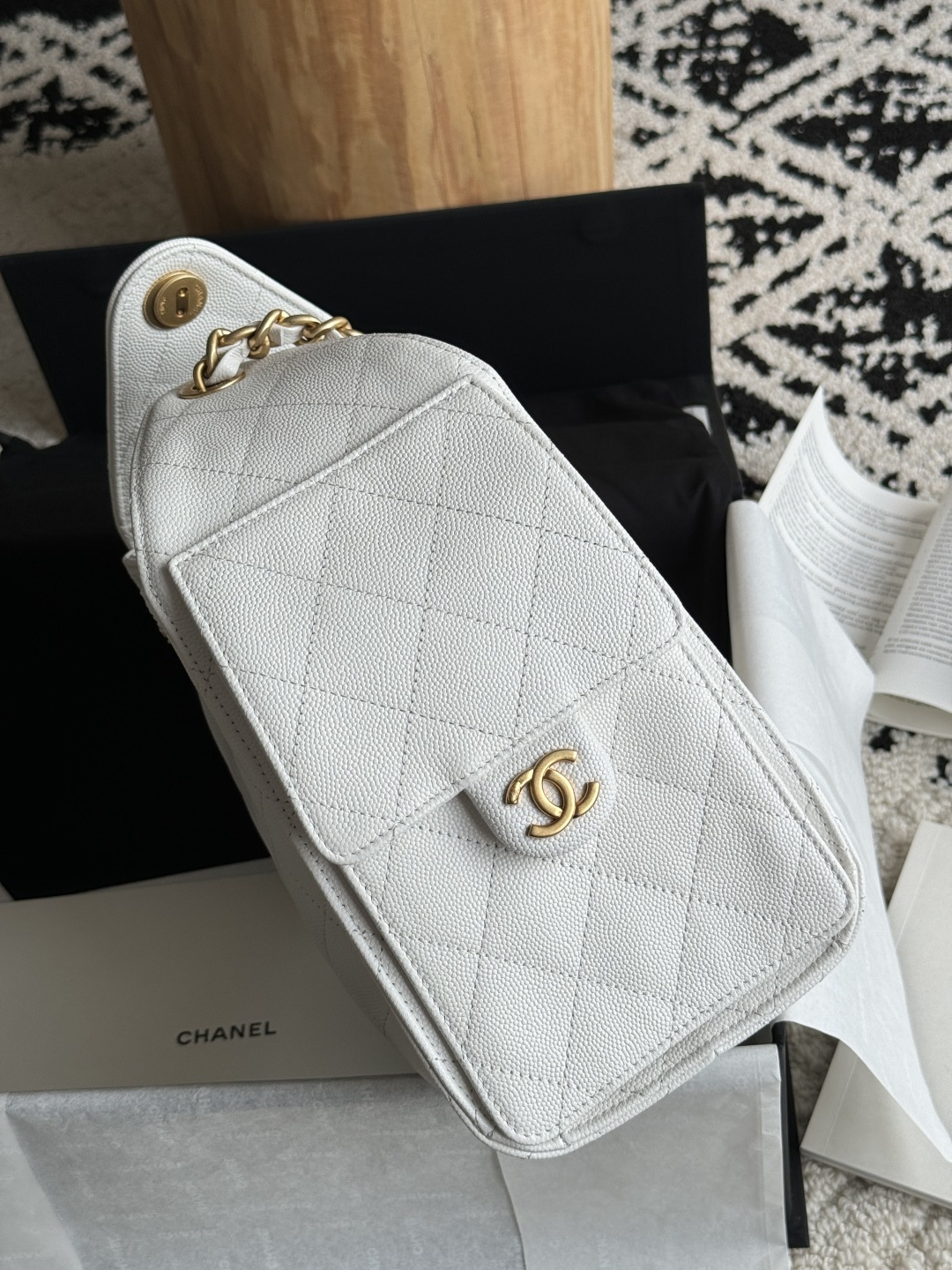 Chanel 25C Quilted Caviar Leather Hobo Bag