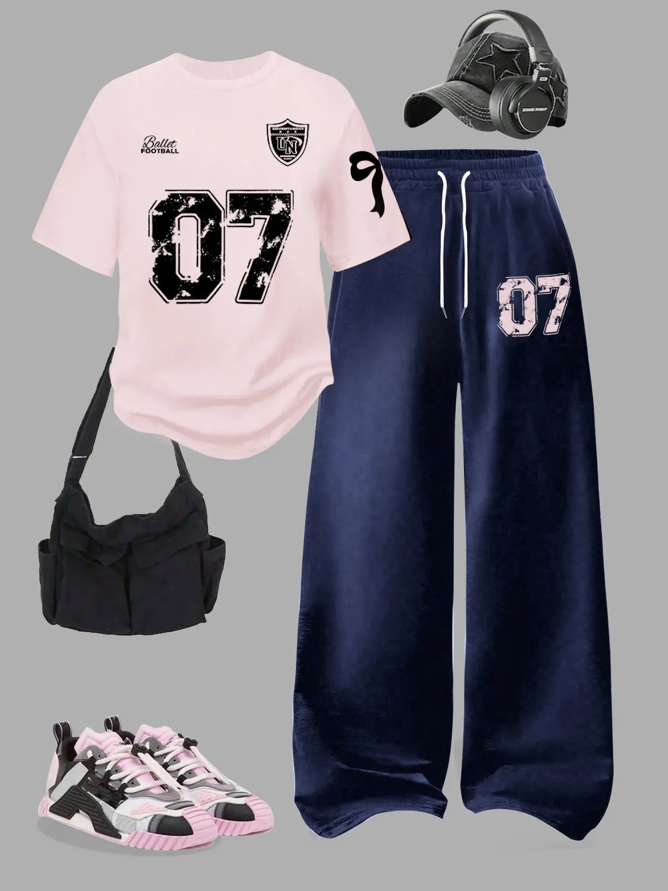 Women's Two-Piece Set, Digital Pattern Round Neck Short Sleeve Top & Loose Casual Pants, Summer Fashion for Vacation Travel, Outfit