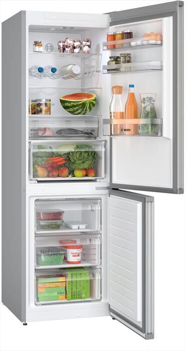 BOSCH - Frigorifero Combinato KGN367LDF Classe D 186x60 cm-Metal look
