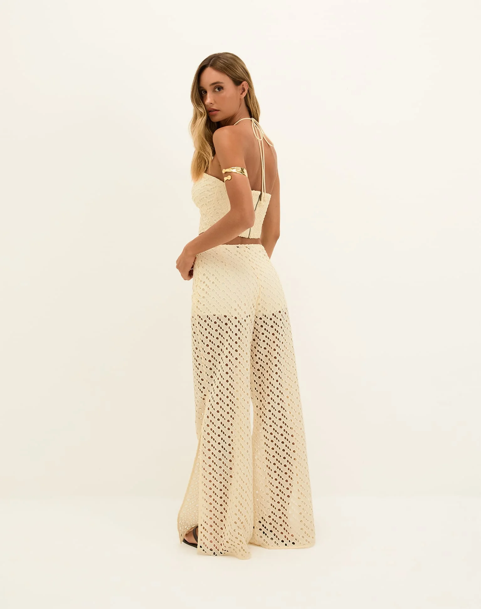 Eyelet Melinda Cropped Top - Glitz