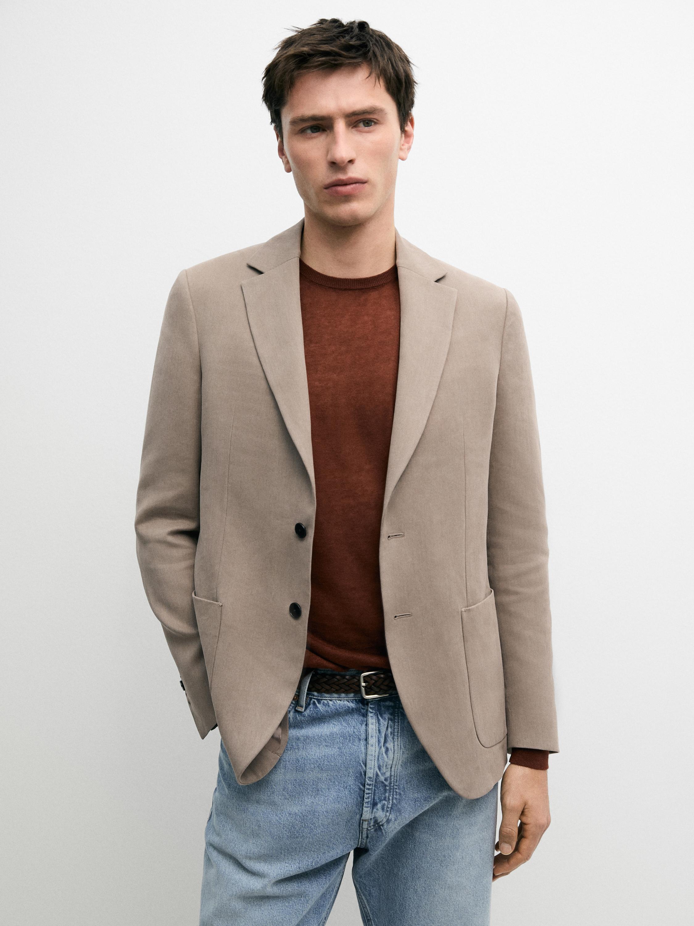 Americana tailoring detalle bolsillos 100% lino