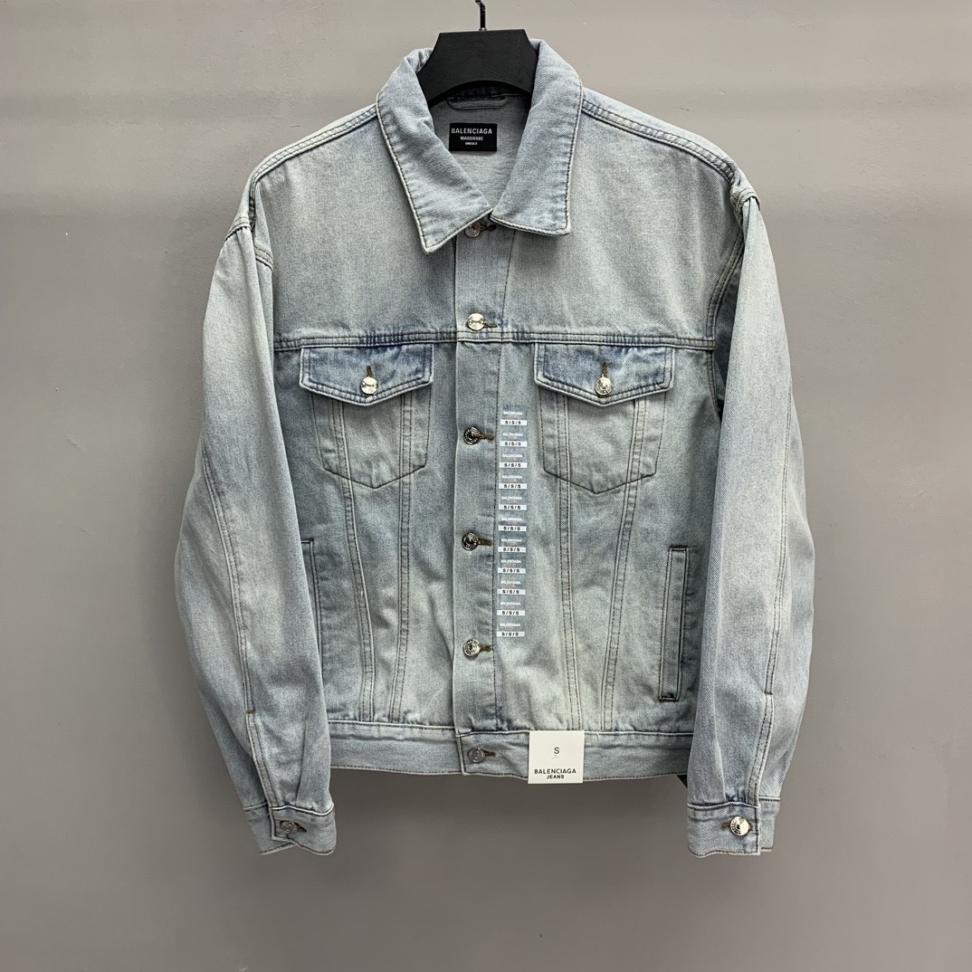 BLCG size logo offset denim jacket