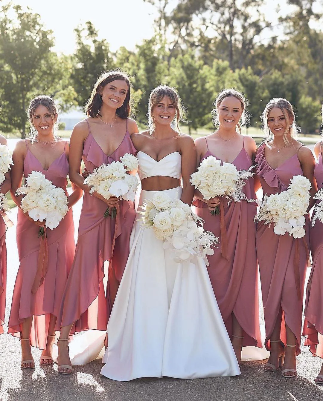 Charming A Line Two Piece Sweetheart Satin Wedding Dress