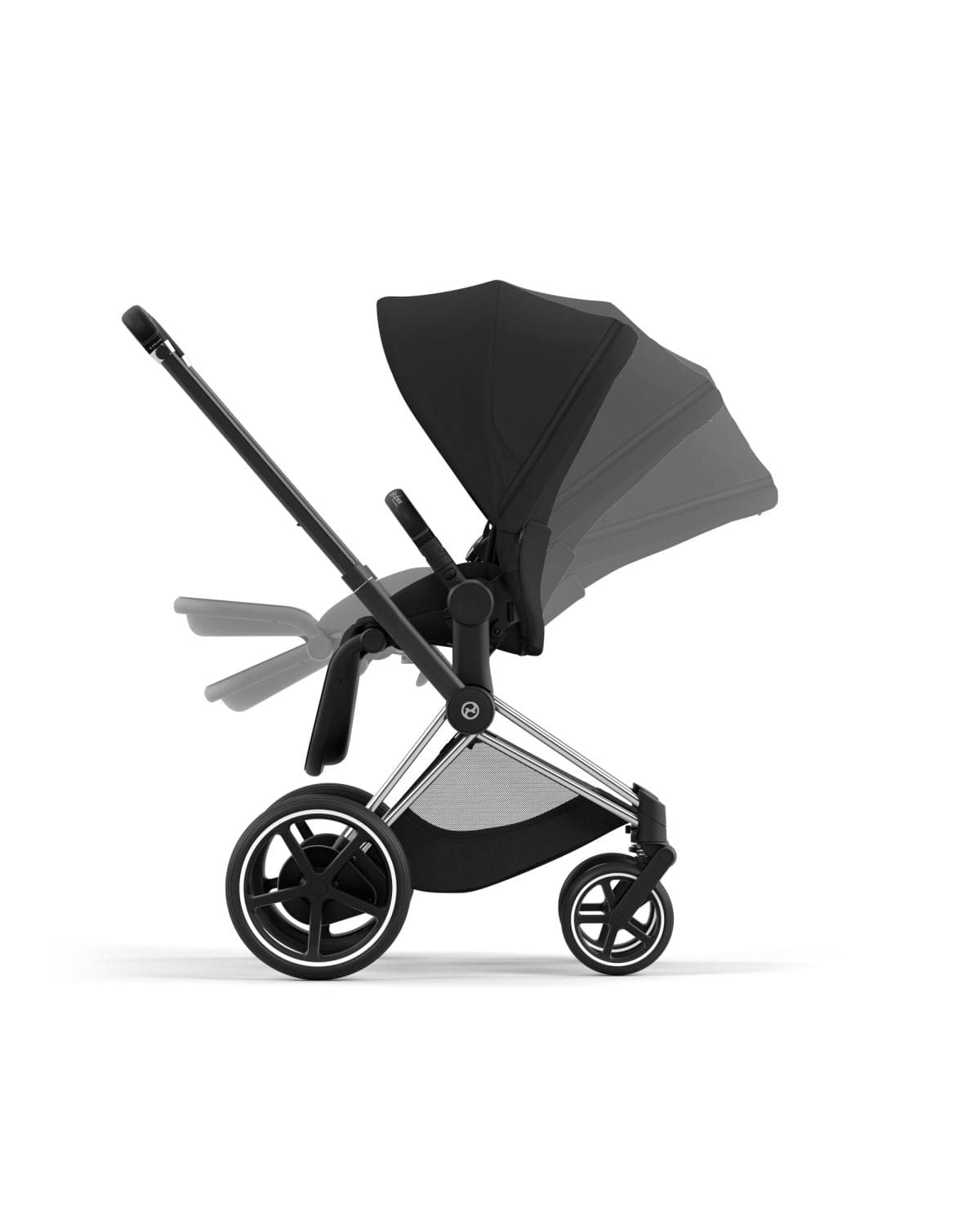 Cybex ePriam 2 Electronic Assist Stroller (One Box) - Chrome / Black / Sepia Black