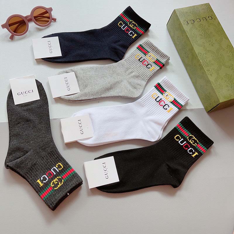 Set of 5 Pairs of Cotton Anti-bacterial Crew Socks WZ-924000162