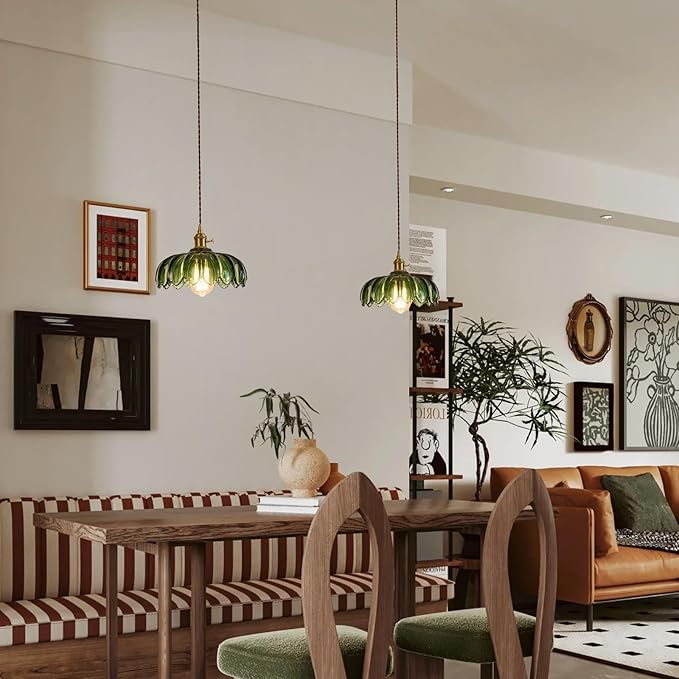 LUMISCAPE Plug in Pendant Light: Glass Hanging Lamp Plug in