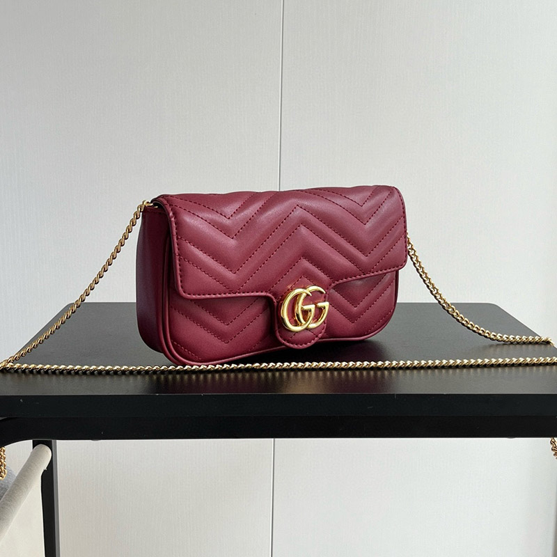Genuine leather Size 8.3″x4.7″x2.0″ Chains Red Messenger bag with White Card holder BB-921660