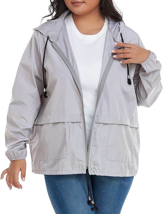 Women Plus Size Light RainCoat Jackets