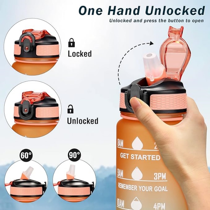 THERMOCLOUD Motivational Water Bottle with Time Marker