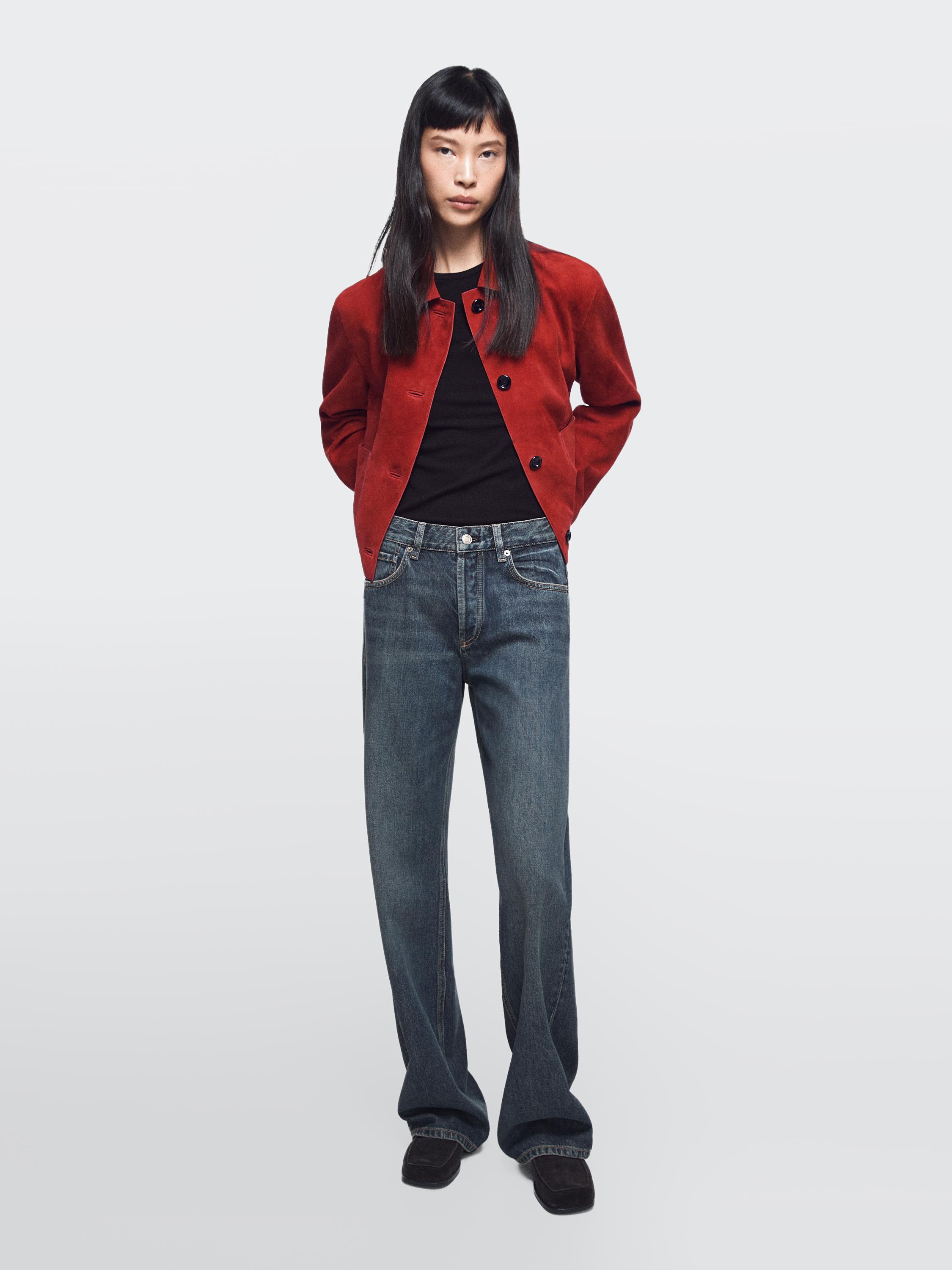 Jeans wide leg tiro medio