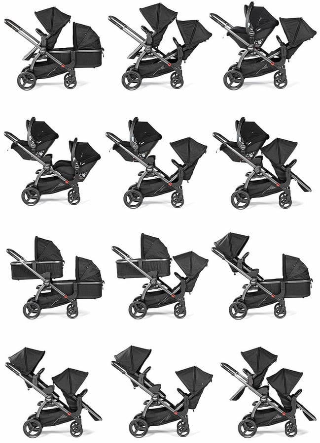 PEG Ypsi Double Stroller Bundle - True Black