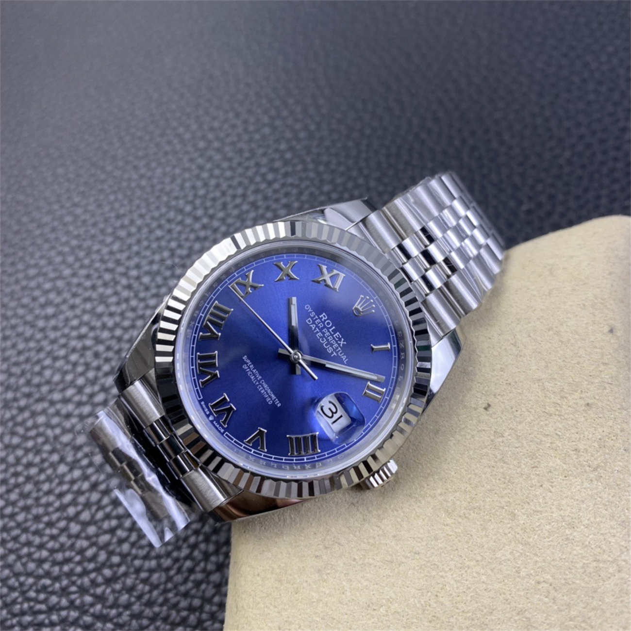 Rolex Datejust 41 Blue Roman Dial – Clean Factory Jubilee Replica Watch