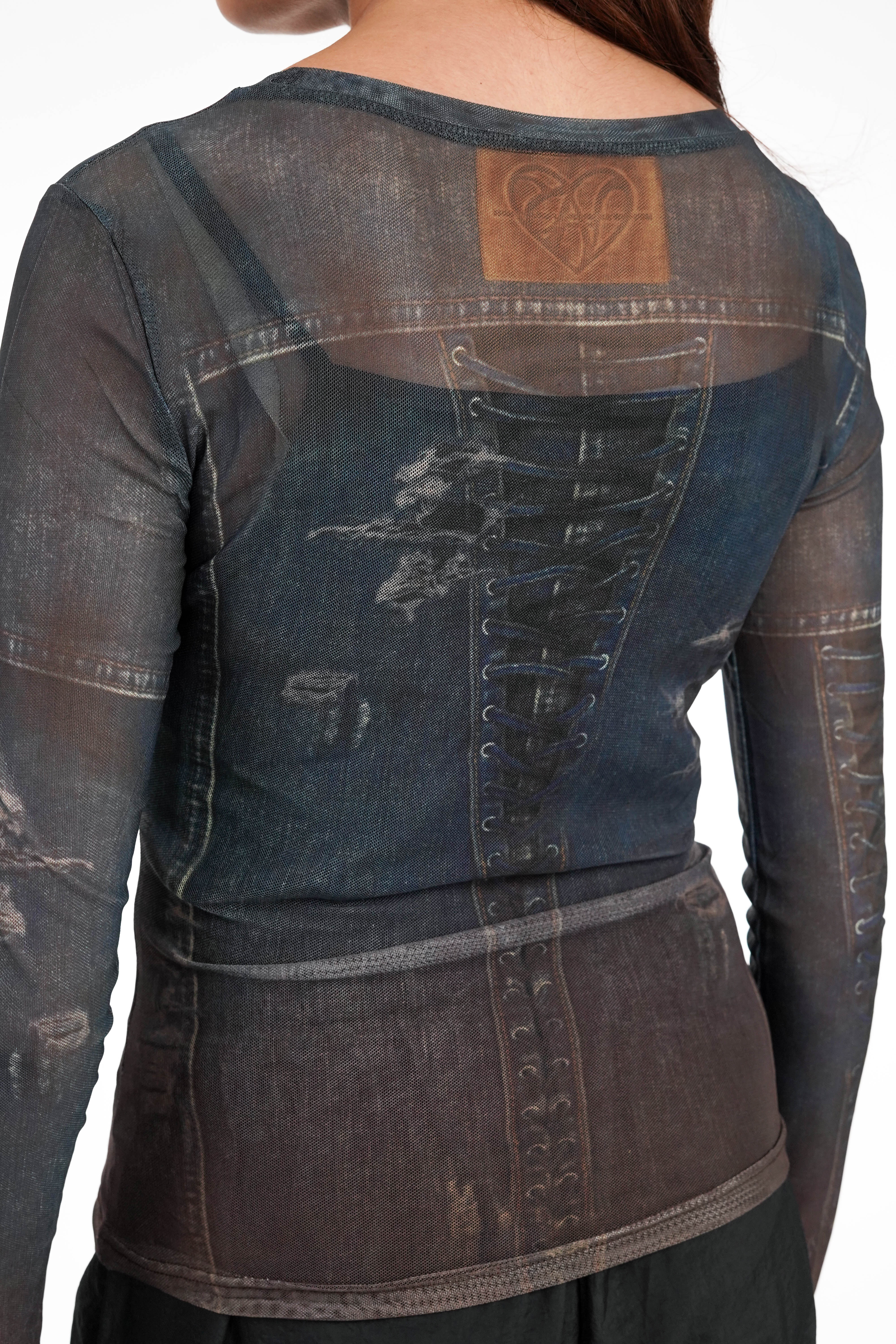 Gradient Grunge Mesh Top