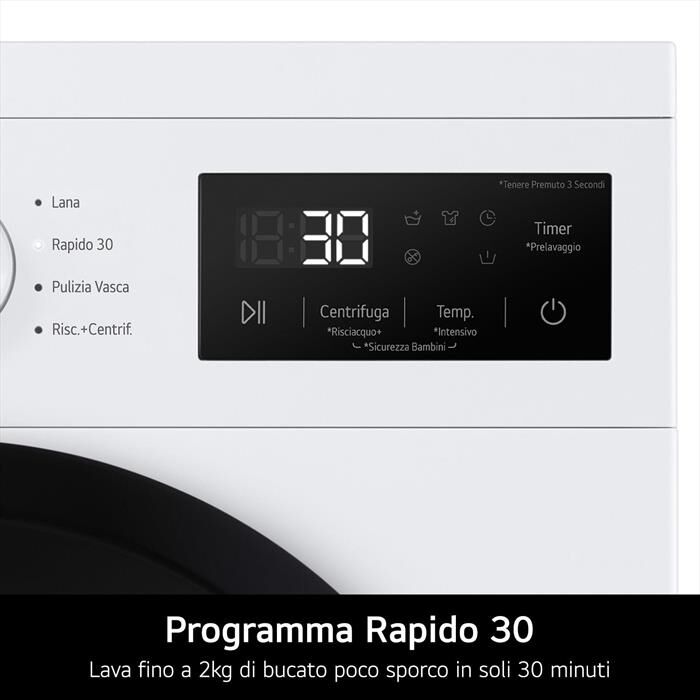 LG - Lavatrice Slim F4NA10S7NWK 7KG Classe A-White