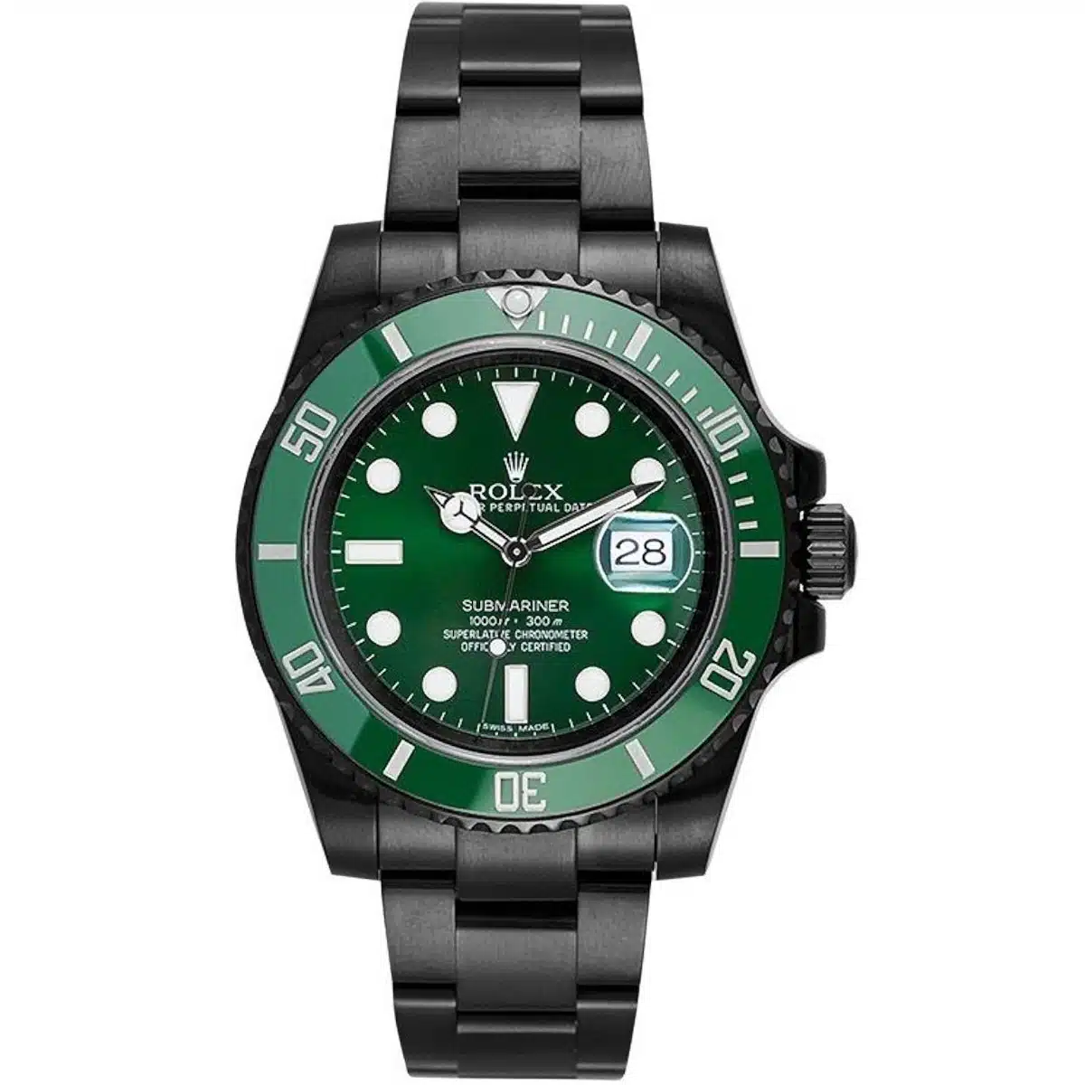 Rolex 116610LV Submariner 40mm Green Dial Black PVD Oyster Bracelet Watch