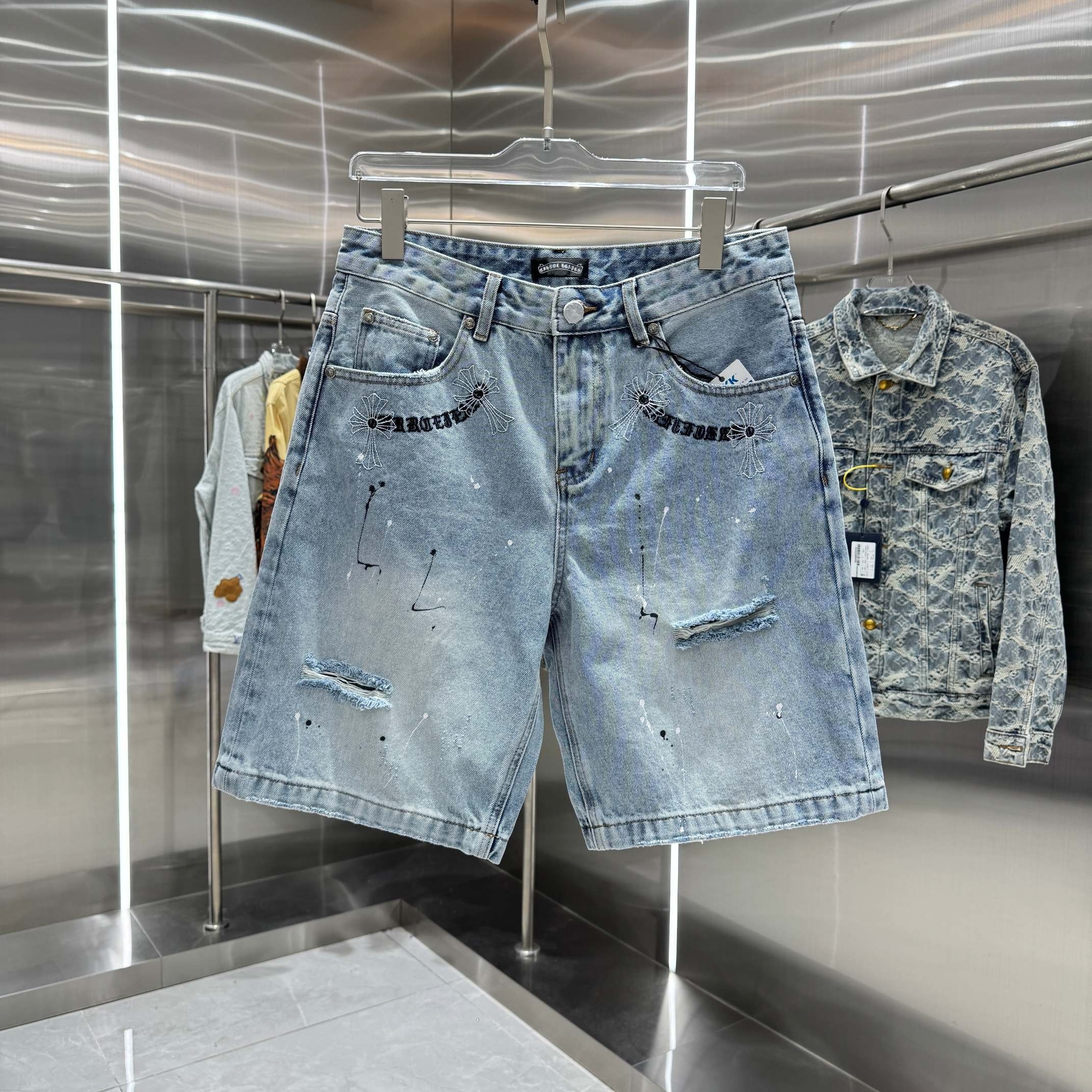 Chrome H Denim shorts
