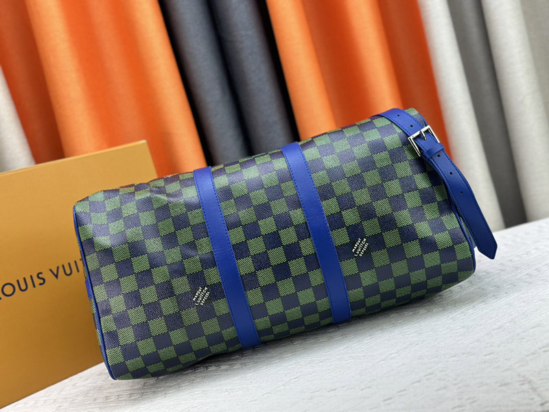 17.7″x10.6″x7.9″ Green Squares Leather Handbag With Adjustable Strap BB-921438