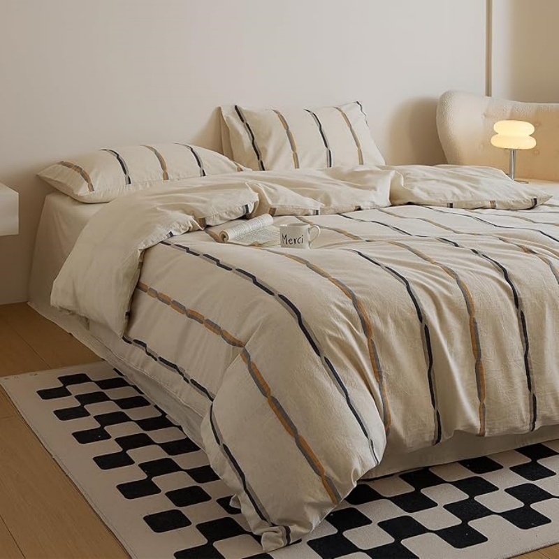 Cotton Linen Jacquard Duvet Cover Set