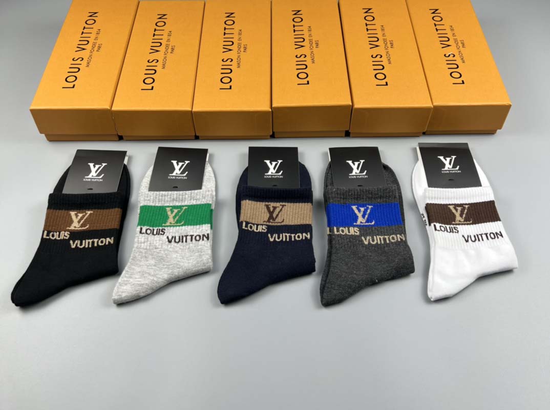 Set of 5 Pairs of Cotton Breathable Crew Socks WZ-924000250