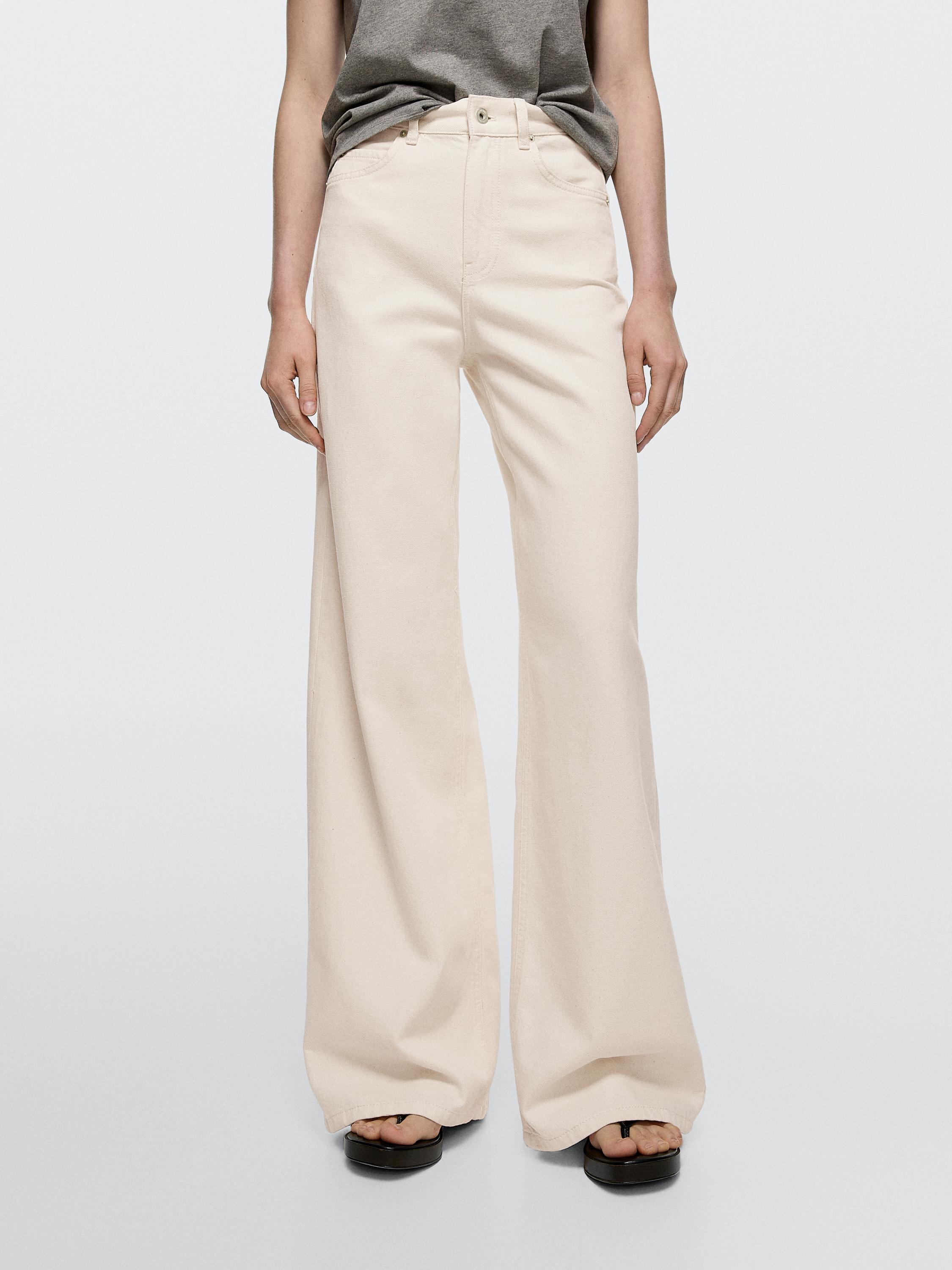 Jeans wide leg tiro alto