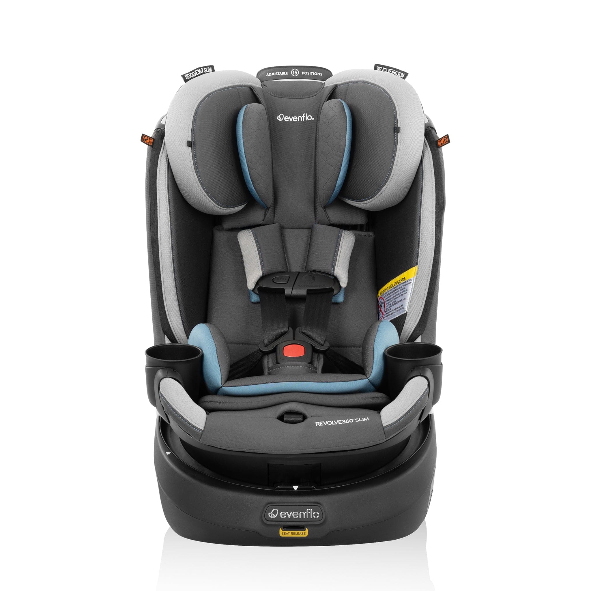 Evenflo Revolve360 Slim 2-in-1 Rotational Convertible Car Seat with Quick Clean Cover - Stow Blue