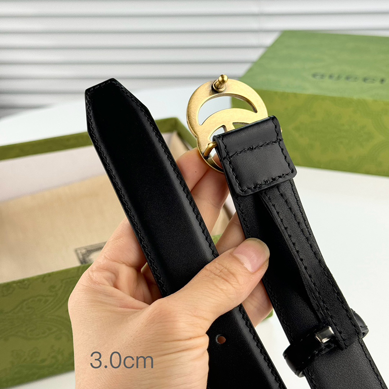 Fashion Top quality Golden Buckle Wide-3cm Real Leather Belt PD-862101
