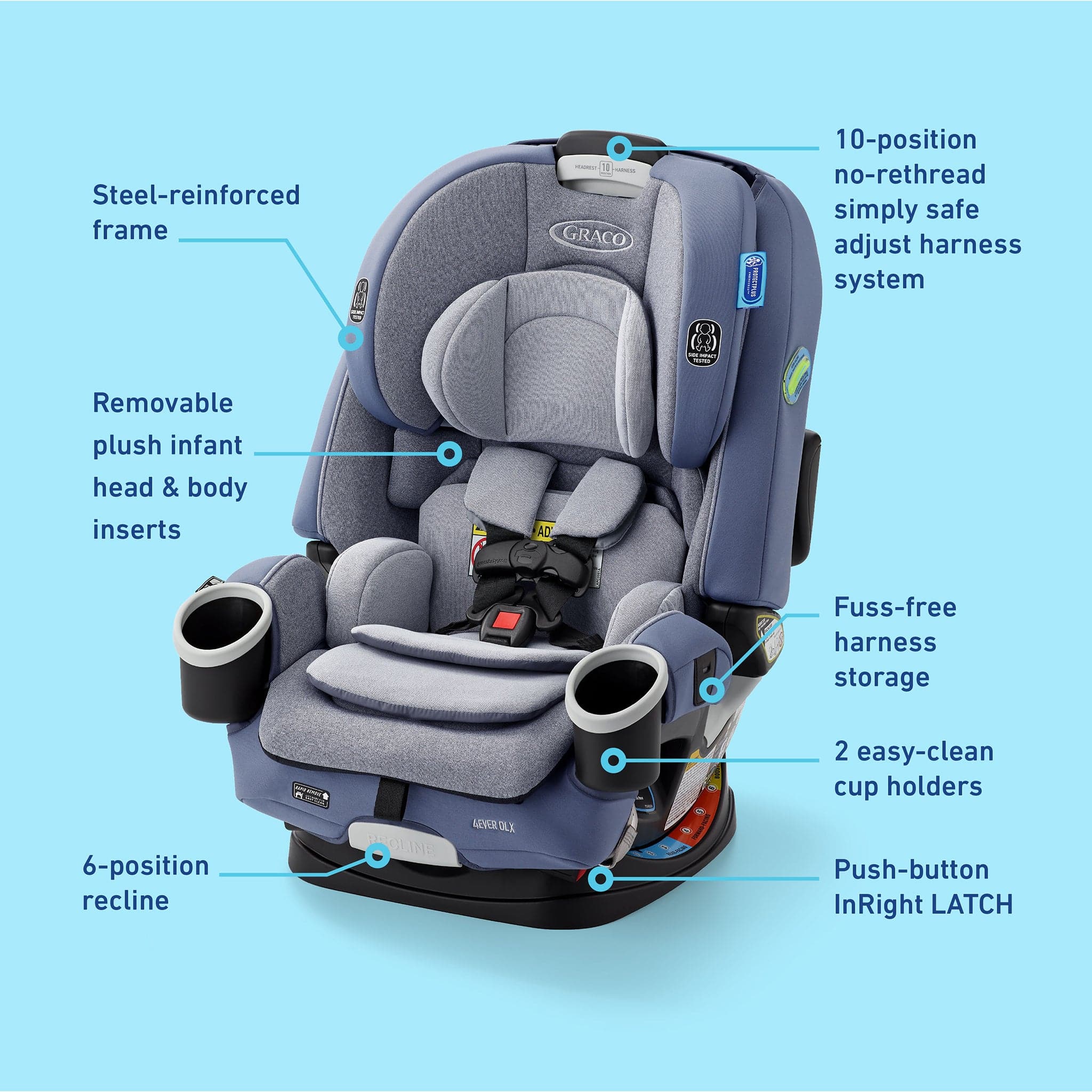 Graco 4Ever DLX 4-in-1 All-in-One Convertible Car Seat - Maddox